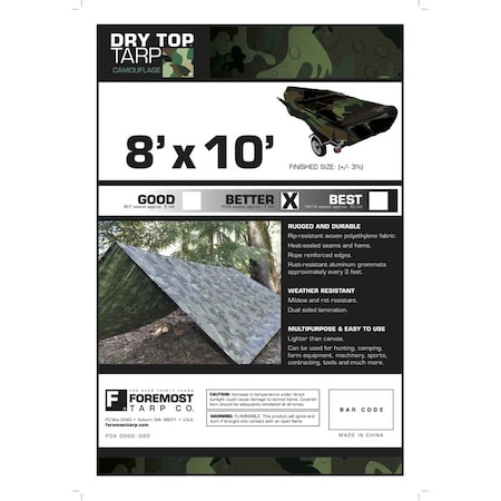 Fgi Tarp, Camoflauge, Polyethylene 40810